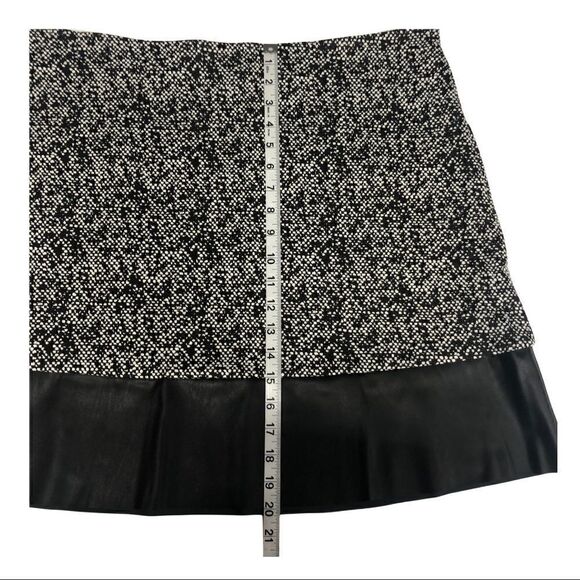 Michael Michael Kors Skirt Black White Print Faux Leather Hem Side Zipper XXL - Picture 8 of 10